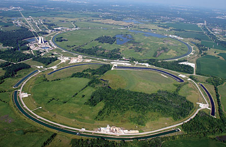 While a mighty new particle accelerator is starting up in Europe, Fermilab’s Tevatron, outside Chicago, still has a few cards up its sleeve. Physicists working at the DZero detector (hosted in the facility on the top right, along the accelerator’s 6.3-kilometer ring in the background) announced the discovery of a new particle called the omega-b-minus.