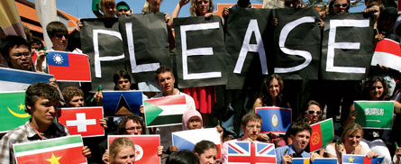 Activists plead for a new agreement during the 2007 U.N. Climate Change Conference. Credit: Jewel Samad/AFP/Getty Images
