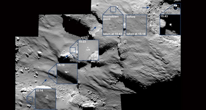 mosaic image of Philae's landing