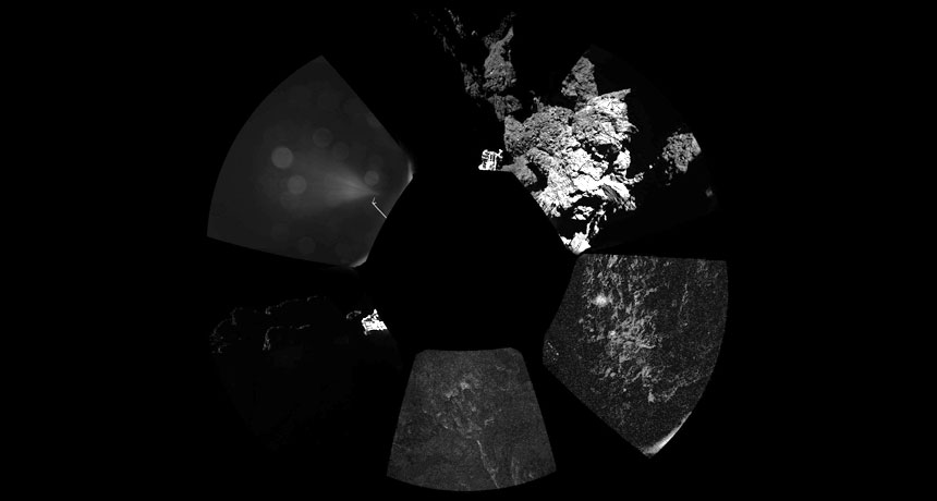 panoramic view of Philae's landing spot