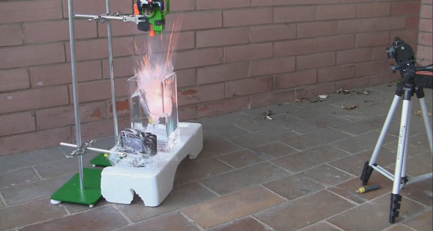 camera filming experimental setup