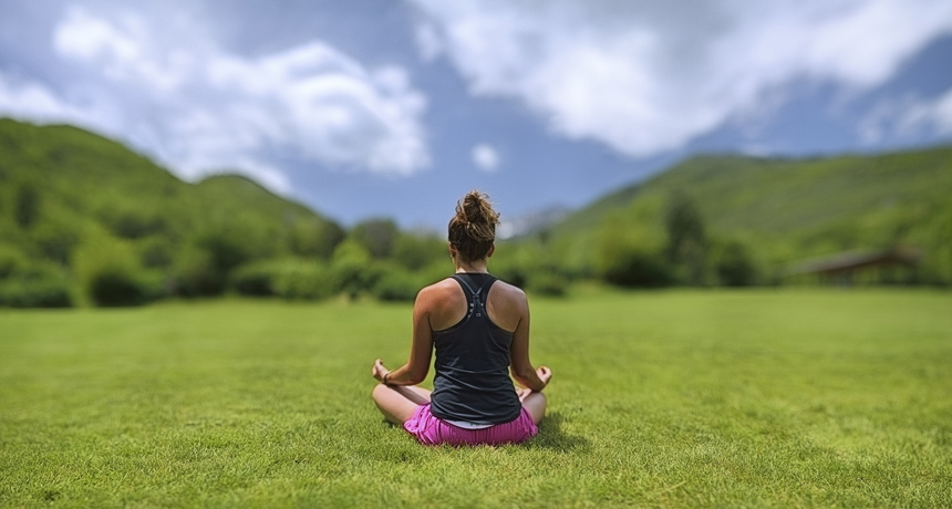 person meditating