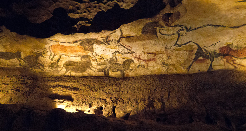 Cave painting of aurochs