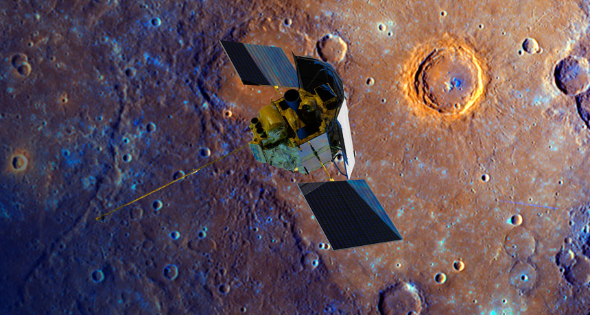 illustration of Messenger over Mercury