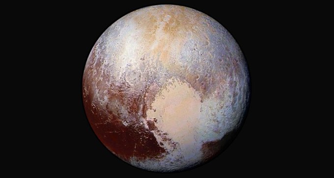 false-color image of pluto