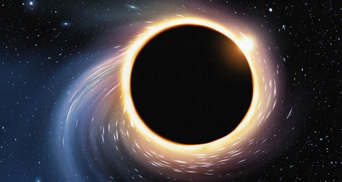illustration of a ring of light around a black hole