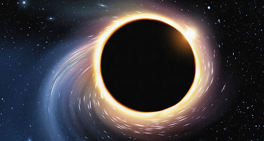 illustration of a ring of light around a black hole