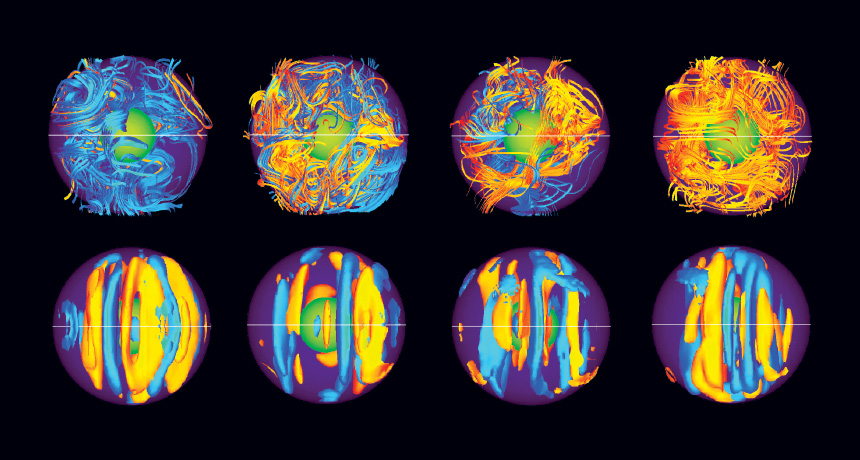 computer simulation of Earth's magnetic field