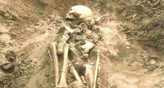 human skeleton at Estonian site