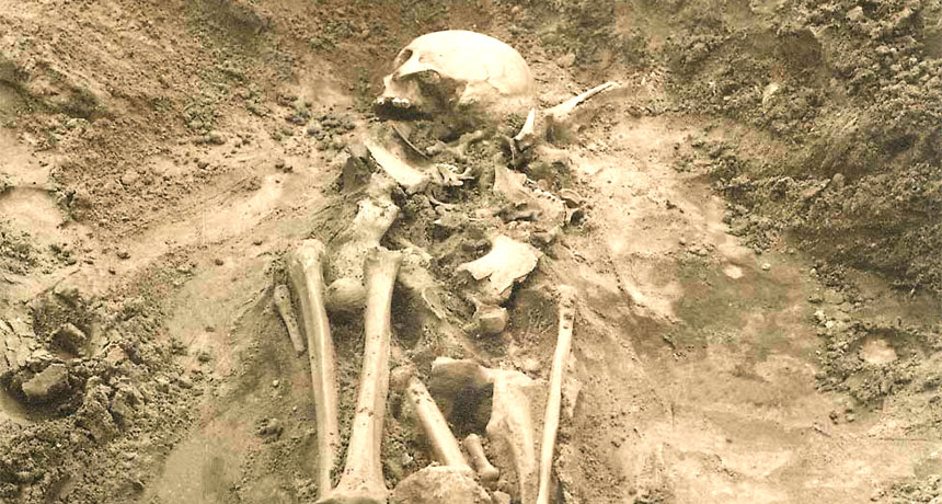 human skeleton at Estonian site