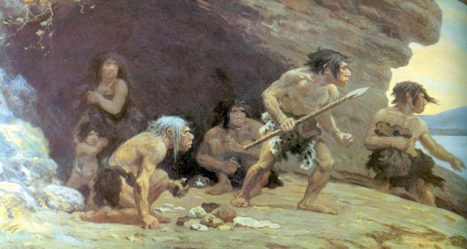 illustration of Neandertals