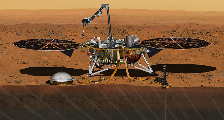 illustration of Mars InSight lander