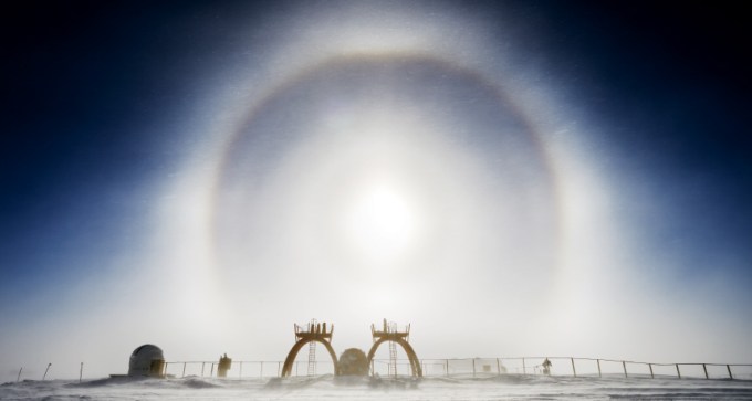 ring in sky over Antarctica
