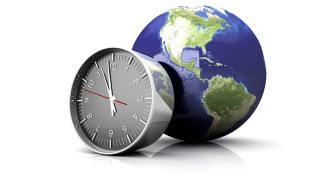 illustration of a clock and earth