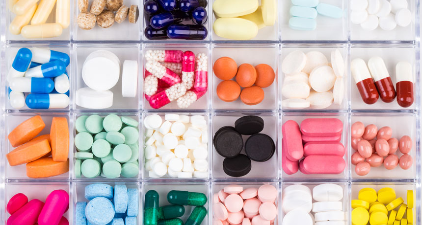 colorful selection of pills
