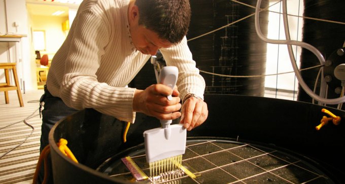 researcher working with mercury