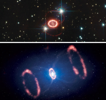 Rings around Supernova 1987A
