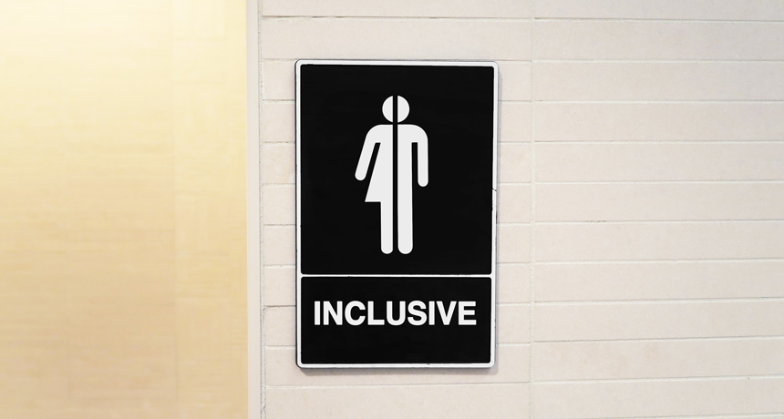 inclusive bathroom sign