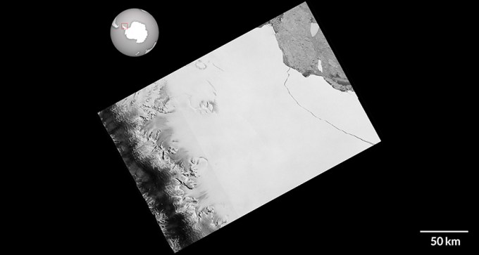 Sentinel-1 satellite image of Larsen C