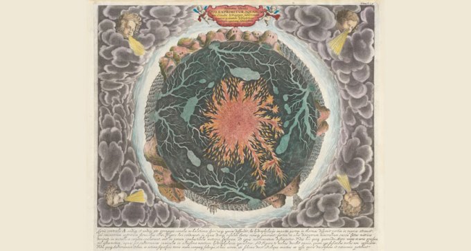 Kircher's map of Earth's core