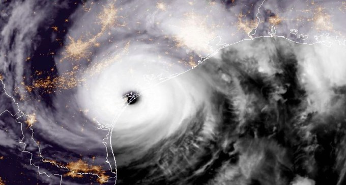 Satellite image of Hurricane Harvey