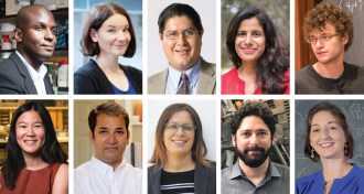 a composite photo of 10 different scientists