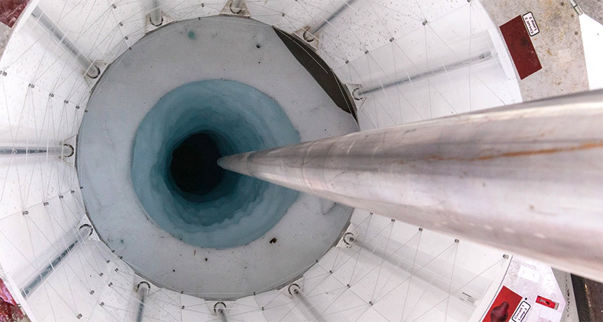 drilling into Lake Mercer