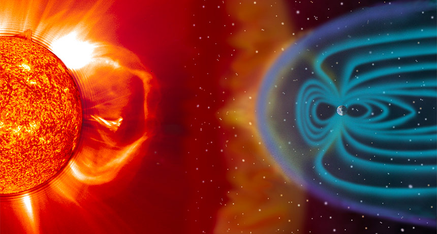 charged solar particles and Earth's magnetosphere
