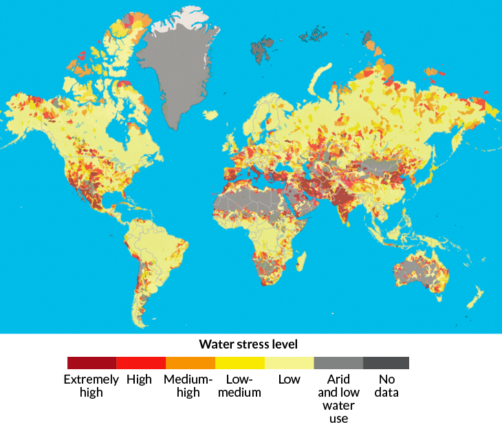 water stress map
