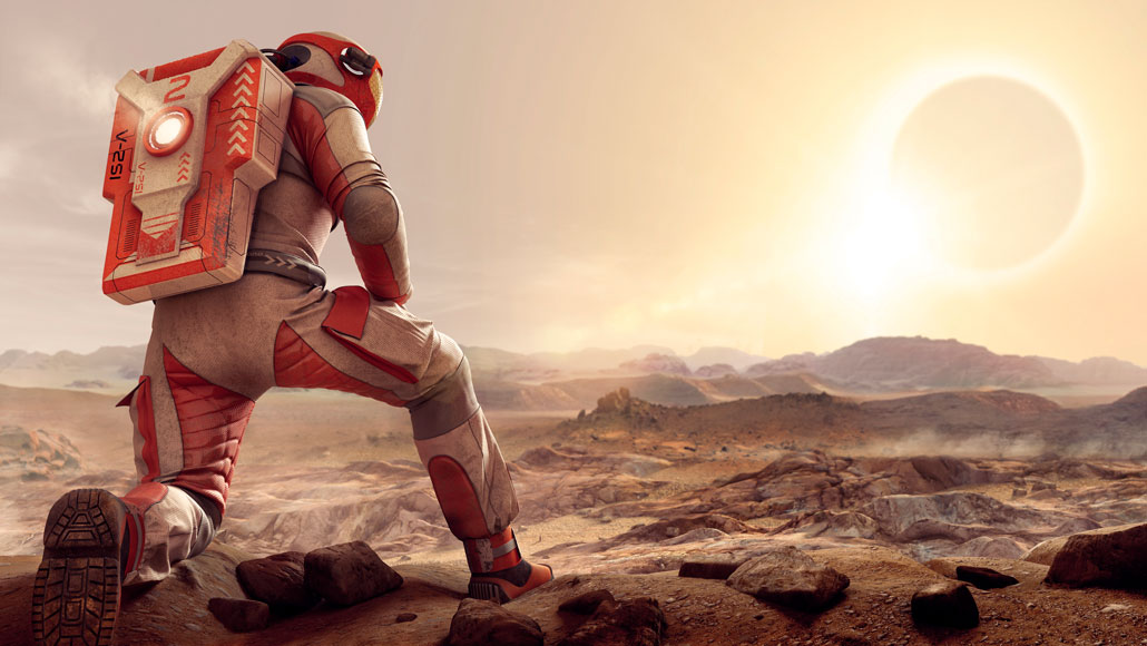 Astronaut on Mars illustration