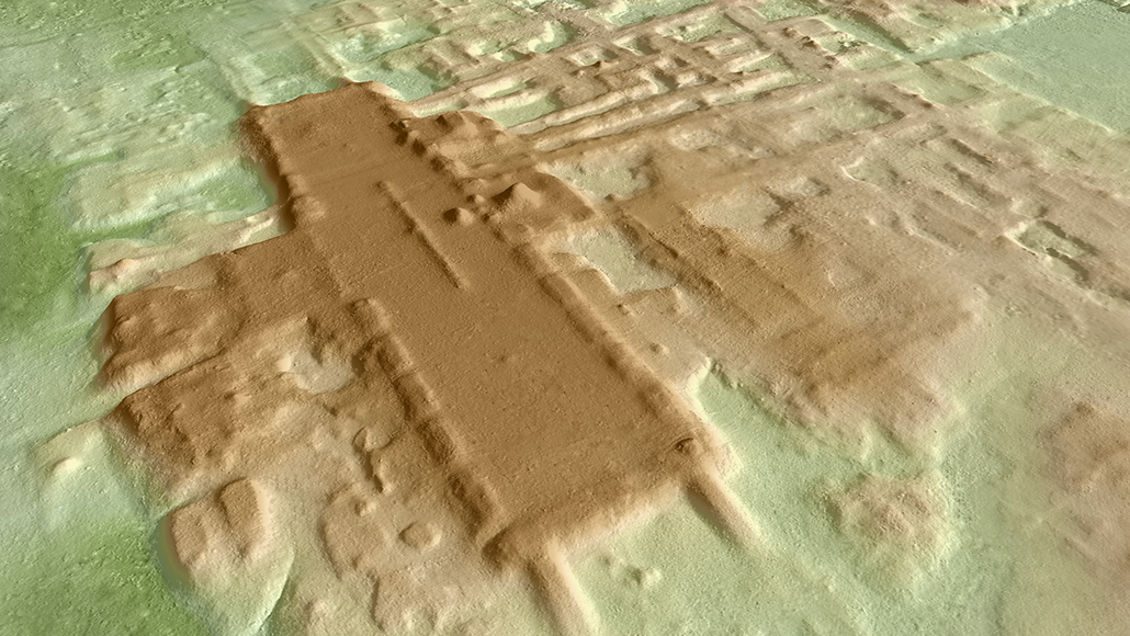 3-D rendering of Maya site Aguada Fénix