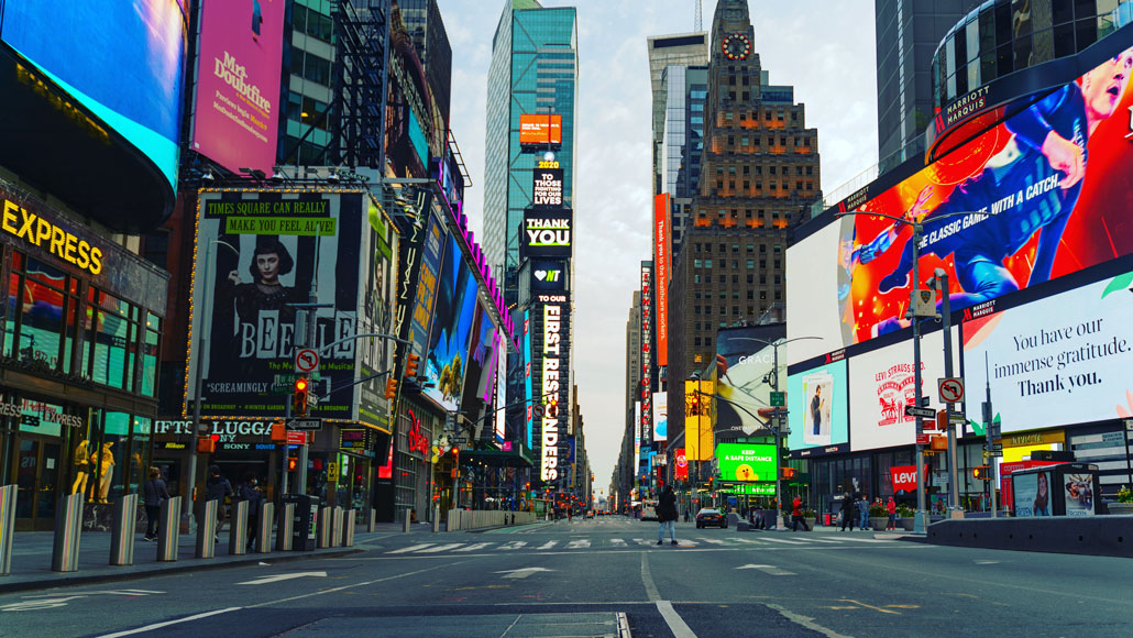 New York City's Times Square empty due to COVID-19