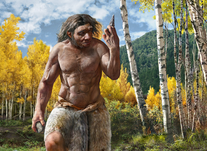 illustration of Dragon Man in a forest setting