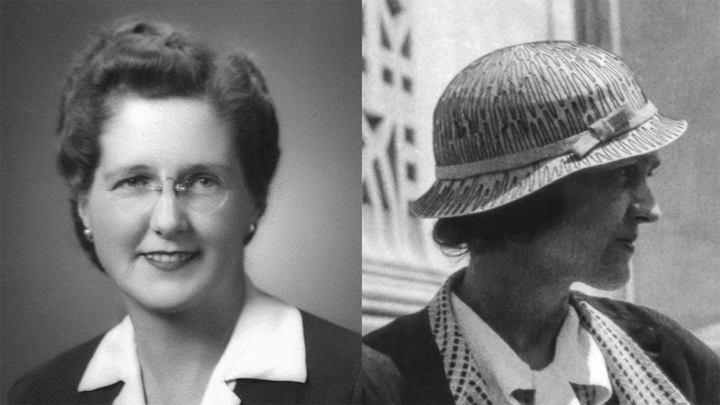 Physicists Laura Chalk (left) and Jane Dewey (right)